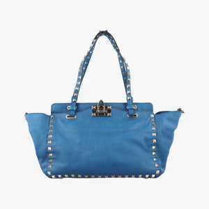 Pre-owned Valentino Rockstud Blue Leather shoulderbag | stylenewstar