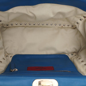 Pre-owned Valentino Rockstud Blue Leather shoulderbag | stylenewstar