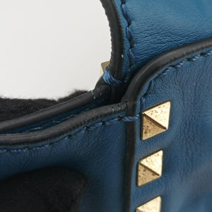 Pre-owned Valentino Rockstud Blue Leather shoulderbag | stylenewstar