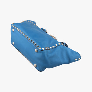 Pre-owned Valentino Rockstud Blue Leather shoulderbag | stylenewstar