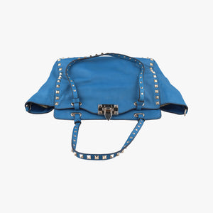 Pre-owned Valentino Rockstud Blue Leather shoulderbag | stylenewstar