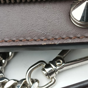 Pre-owned Fendi Dotcom Click Small Brown Leather 8BN299 shoulderbag | stylenewstar