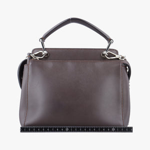 Pre-owned Fendi Dotcom Click Small Brown Leather 8BN299 shoulderbag | stylenewstar