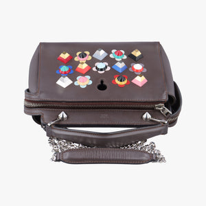 Pre-owned Fendi Dotcom Click Small Brown Leather 8BN299 shoulderbag | stylenewstar