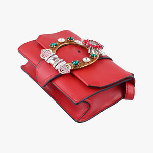 Vintage Miu Miu Miu Lady Red×multicolor Leather shoulderbag | stylenewstar