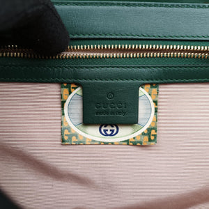 Pre-owned Gucci Rajah Green Leather 537241 shoulderbag | stylenewstar