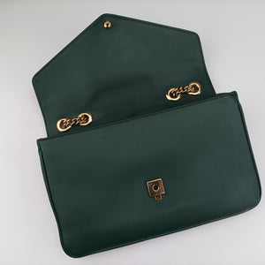 Pre-owned Gucci Rajah Green Leather 537241 shoulderbag | stylenewstar