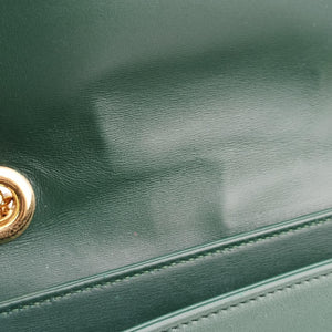 Pre-owned Gucci Rajah Green Leather 537241 shoulderbag | stylenewstar