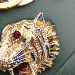 Pre-owned Gucci Rajah Green Leather 537241 shoulderbag | stylenewstar