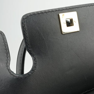 Pre-owned VERSACE Palazzo Empire Black Leather shoulderbag | stylenewstar