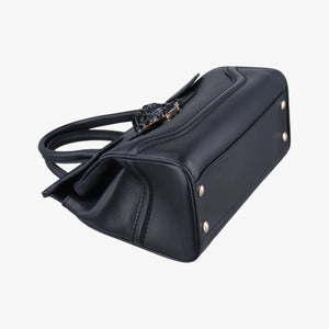 Pre-owned VERSACE Palazzo Empire Black Leather shoulderbag | stylenewstar