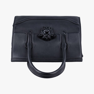 Pre-owned VERSACE Palazzo Empire Black Leather shoulderbag | stylenewstar
