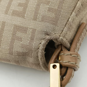 Pre-owned Fendi Baguette Beige Jacquard 8BR180 shoulderbag | stylenewstar