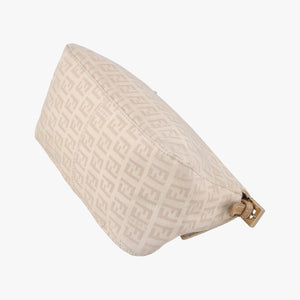 Pre-owned Fendi Baguette Beige Jacquard 8BR180 shoulderbag | stylenewstar