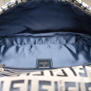 Secondhand Fendi Baguette Navy Jacquard 26424 shoulderbag | stylenewstar