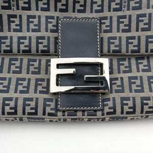 Secondhand Fendi Baguette Navy Jacquard 26424 shoulderbag | stylenewstar