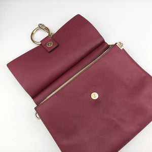 Pre-owned Chloe FAYE Burgundy Leather shoulderbag | stylenewstar