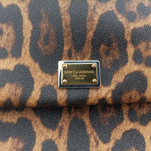 Pre-owned Dolce & Gabbana SICILY Leopard Multicolour PVC coated canvas shoulderbag | stylenewstar