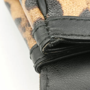 Pre-owned Dolce & Gabbana SICILY Leopard Multicolour PVC coated canvas shoulderbag | stylenewstar