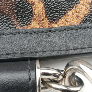 Pre-owned Dolce & Gabbana SICILY Leopard Multicolour PVC coated canvas shoulderbag | stylenewstar