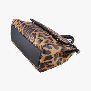 Pre-owned Dolce & Gabbana SICILY Leopard Multicolour PVC coated canvas shoulderbag | stylenewstar