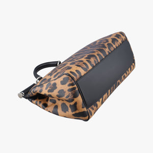 Pre-owned Dolce & Gabbana SICILY Leopard Multicolour PVC coated canvas shoulderbag | stylenewstar