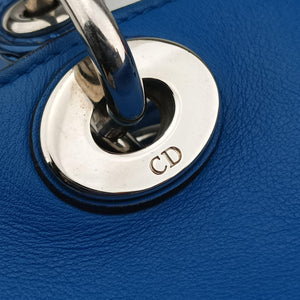 Pre-owned Christian Dior Diorissimo Blue Leather shoulderbag | stylenewstar