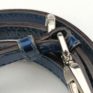 Pre-owned Christian Dior Diorissimo Blue Leather shoulderbag | stylenewstar