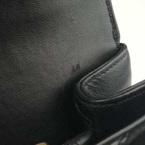 Pre-owned Yves Saint Laurent COLLEGE Black Leather x Suede 428056 shoulderbag | stylenewstar