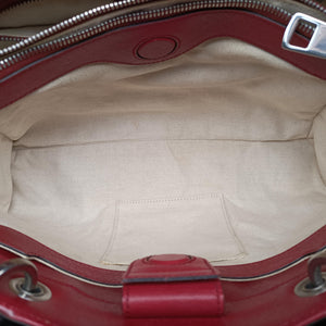 Secondhand Gucci Bamboo Shopper Red×Multicolour Leather 323660 handbag | stylenewstar