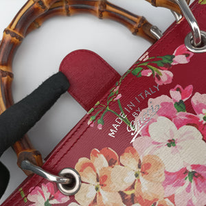 Secondhand Gucci Bamboo Shopper Red×Multicolour Leather 323660 handbag | stylenewstar