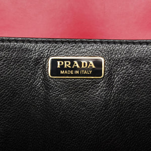Pre-owned Prada Cahier Red x Black Leather 1BD045 shoulderbag | stylenewstar