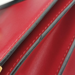 Pre-owned Prada Cahier Red x Black Leather 1BD045 shoulderbag | stylenewstar