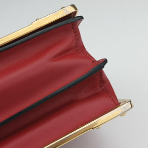 Pre-owned Prada Cahier Red x Black Leather 1BD045 shoulderbag | stylenewstar