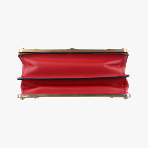 Pre-owned Prada Cahier Red x Black Leather 1BD045 shoulderbag | stylenewstar