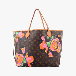 Secondhand Louis Vuitton Neverfull MM brown×multi Monogram rose M48613 clutchbag | stylenewstar