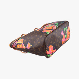 Secondhand Louis Vuitton Neverfull MM brown×multi Monogram rose M48613 clutchbag | stylenewstar