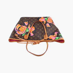 Secondhand Louis Vuitton Neverfull MM brown×multi Monogram rose M48613 clutchbag | stylenewstar