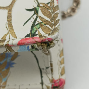 Pre-owned Christian Dior Lady Dior Chain Wallet Ivory/Multicolor Leather shoulderbag | stylenewstar