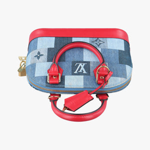 Pre-owned Louis Vuitton Alma BB DENIM×ROUGE Denim Monogram Patchwork M45042 shoulderbag | stylenewstar