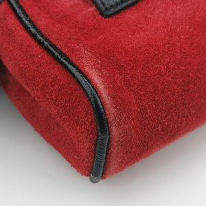 Pre-owned Gucci Ophidia Red×Black Suede× Leather 517076 bum bag/waist bag | stylenewstar