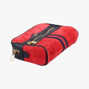 Pre-owned Gucci Ophidia Red×Black Suede× Leather 517076 bum bag/waist bag | stylenewstar