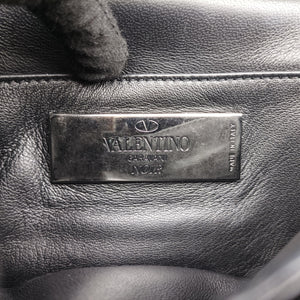 Pre-owned Valentino Rockstud Va Va Voom Black Ponyhair×Leather×Snakeskin shoulderbag | stylenewstar