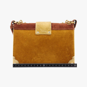 Secondhand Prada Animalier Cahier Lions Head Yellow×Brown Velvet 1BD089 shoulderbag | stylenewstar