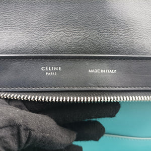 Pre-owned Celine Trapèze Beige x Black x Green Leather x suede shoulderbag | stylenewstar