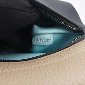 Pre-owned Celine Trapèze Beige x Black x Green Leather x suede shoulderbag | stylenewstar