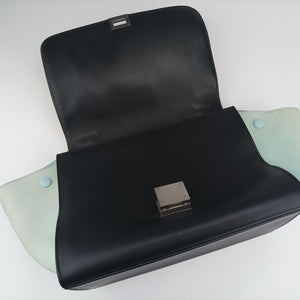 Pre-owned Celine Trapèze Beige x Black x Green Leather x suede shoulderbag | stylenewstar