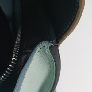 Pre-owned Celine Trapèze Beige x Black x Green Leather x suede shoulderbag | stylenewstar