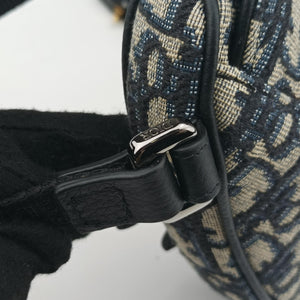 Secondhand Christian Dior saddle Navy x Gray Jacquard bum bag/waist bag | stylenewstar