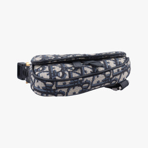 Secondhand Christian Dior saddle Navy x Gray Jacquard bum bag/waist bag | stylenewstar